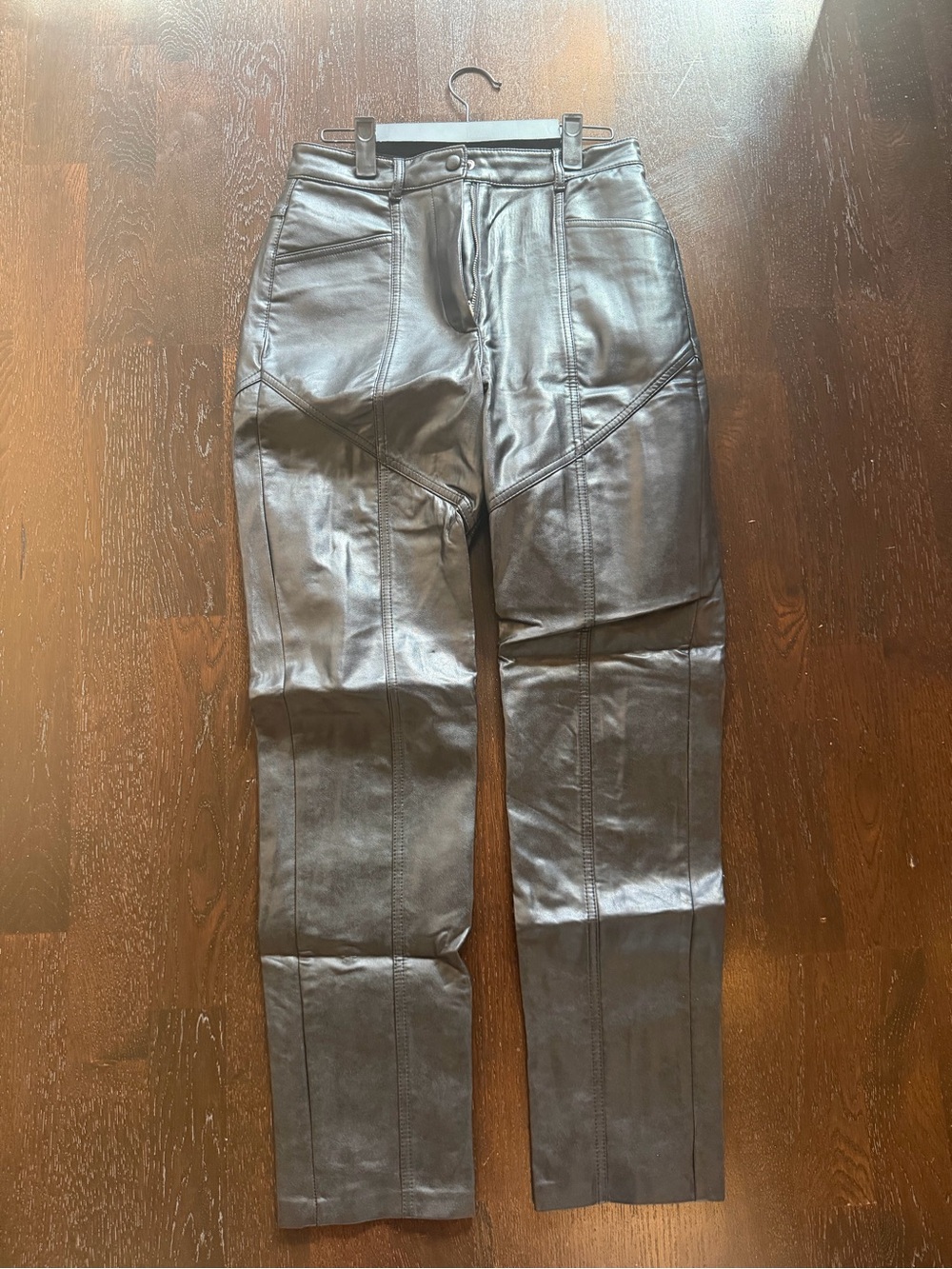 Wilfred Black Faux Leather Straight-Leg Pants